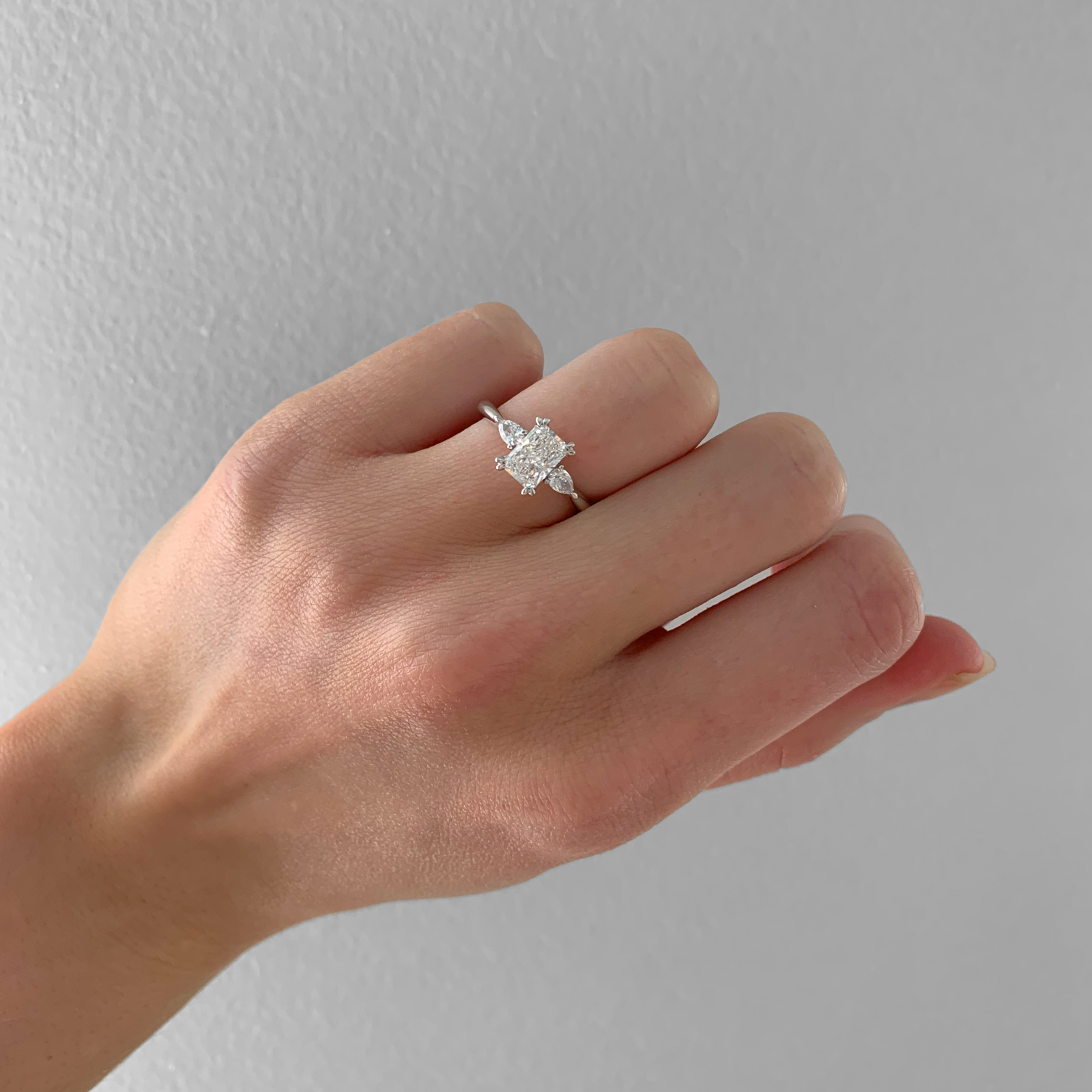 18ct White Gold 'Charlotte' Trilogy Lab Grown Diamond Engagement Ring
