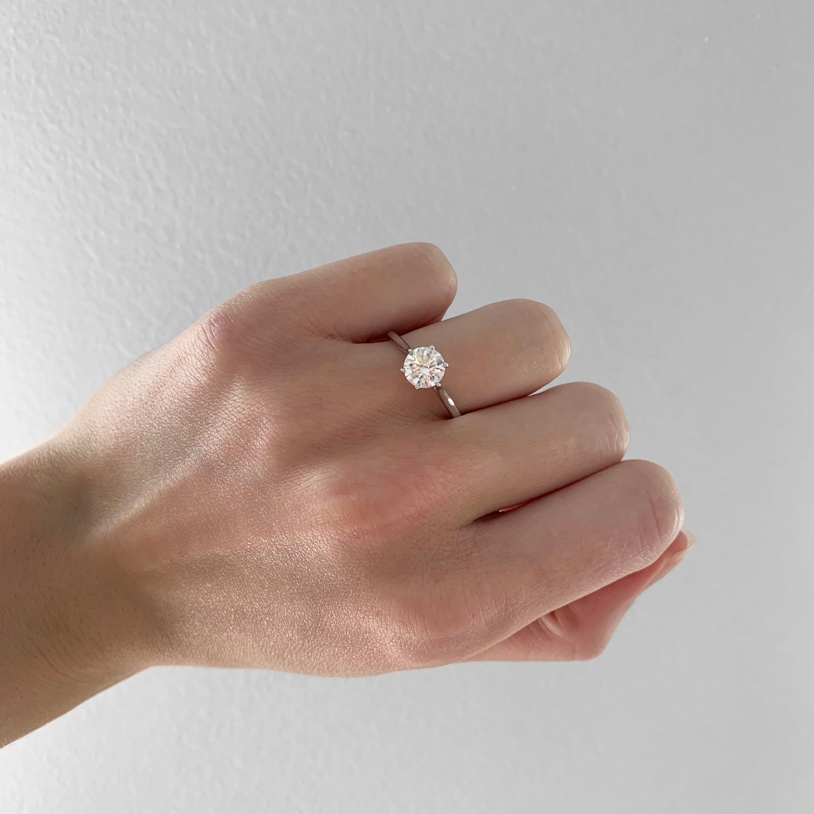 18ct White Gold 'Adele' Round Brilliant Cut Lab Grown Diamond Engagement Ring