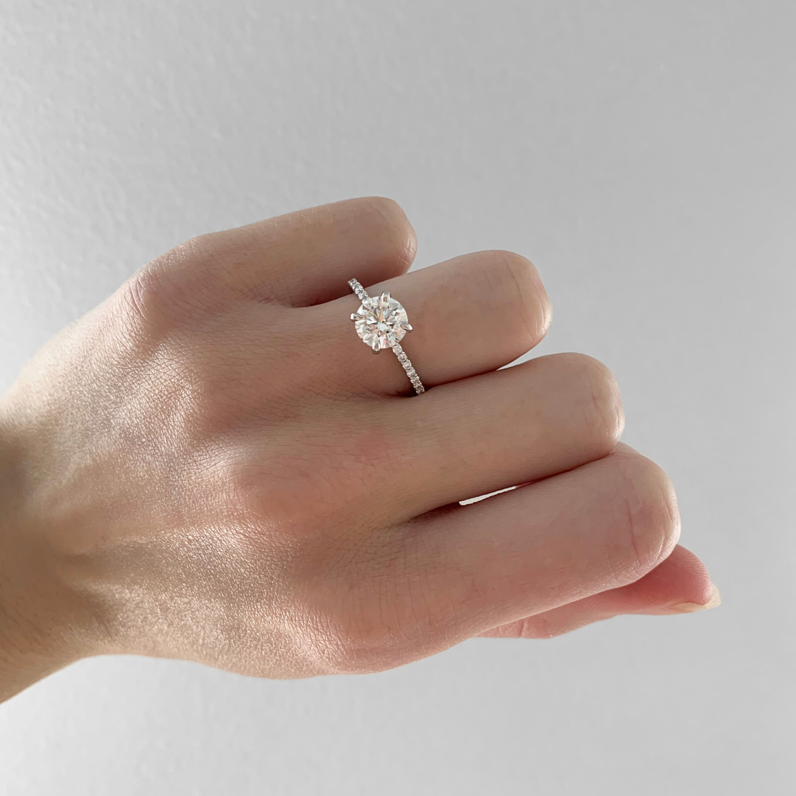 14ct White Gold Amanda Round Brilliant Cut Lab Grown Diamond