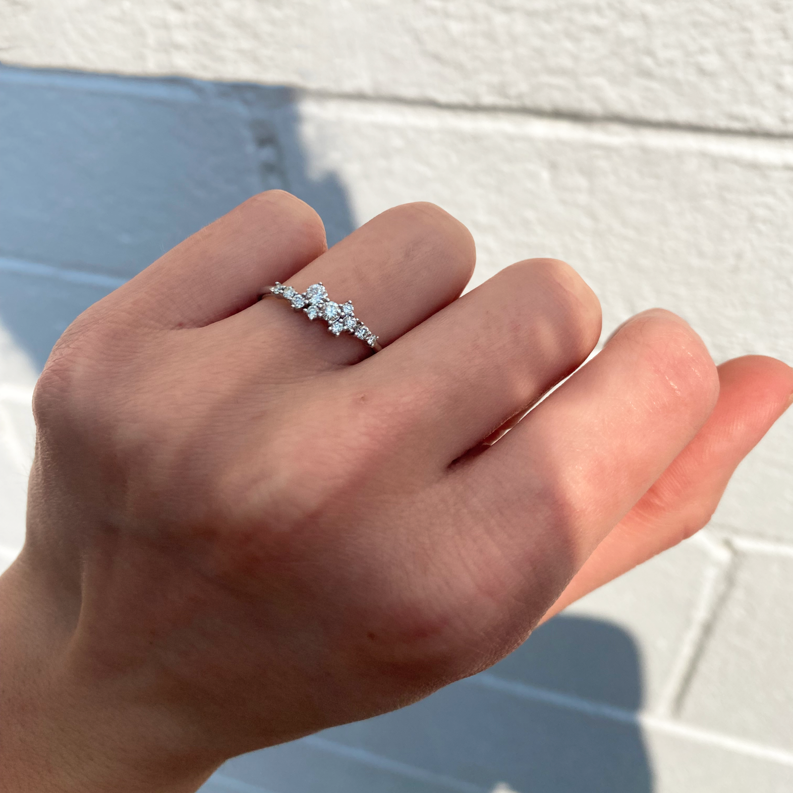 9ct white gold diamond cluster ring deals