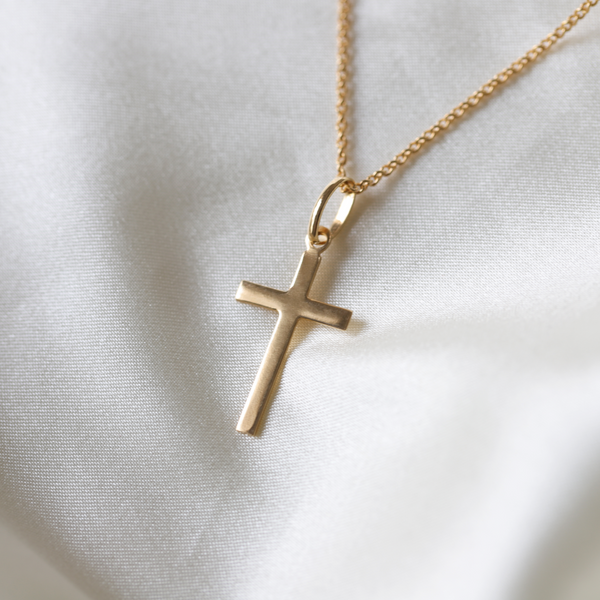 9ct Yellow Gold Plain Polished Cross - alternate view