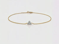 9ct Yellow Gold Delicate Diamond Trio Bracelet