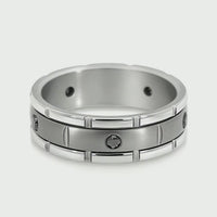 Men's Titanium Black Diamond Wedding Ring