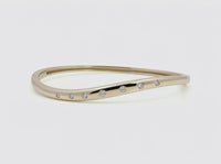 9ct Yellow Gold Lab Grown Diamond Set Hinged Bangle