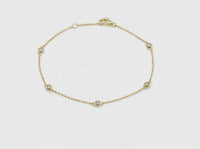 9ct Yellow Gold Bracelet With Five Stationed Lab Grown Diamonds