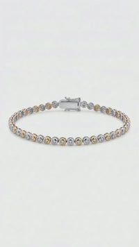9ct Two Tone Diamond Tennis Bracelet