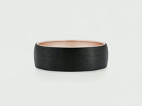 Men's 9ct Rose Gold And Carbon Fibre Wedding Ring