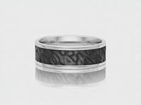Sterling Silver & Black Zirconium Men's Wedding Ring