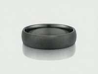 Black Zirconium Half Round Matte Finish Men's Wedding Ring