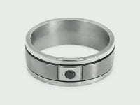 Men's Titanium & Black Diamond Wedding Ring