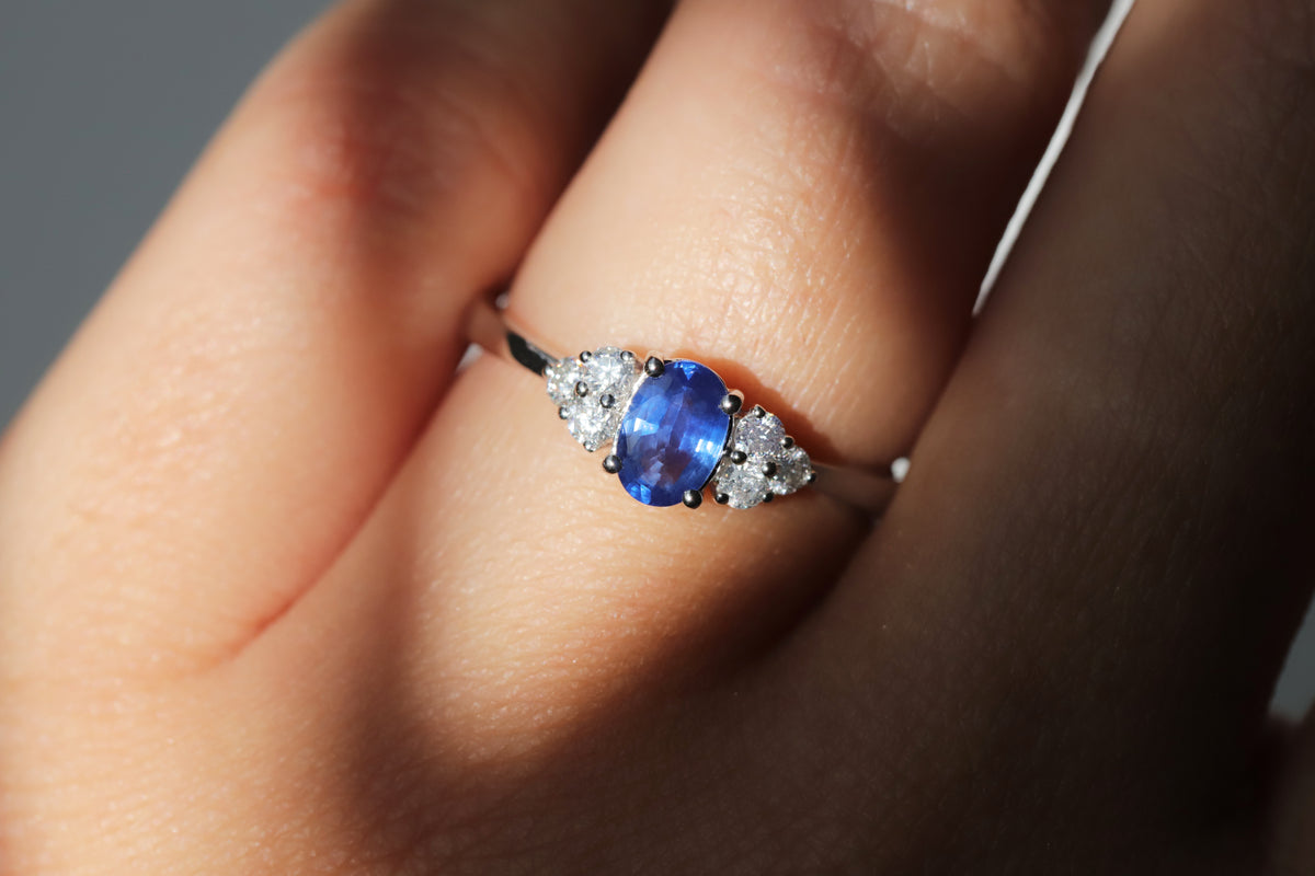 18ct White Gold Sapphire & Diamond Dress Ring