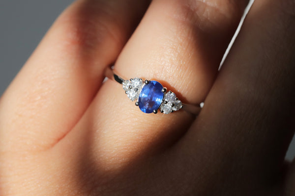 18ct White Gold Sapphire & Diamond Dress Ring - alternate view